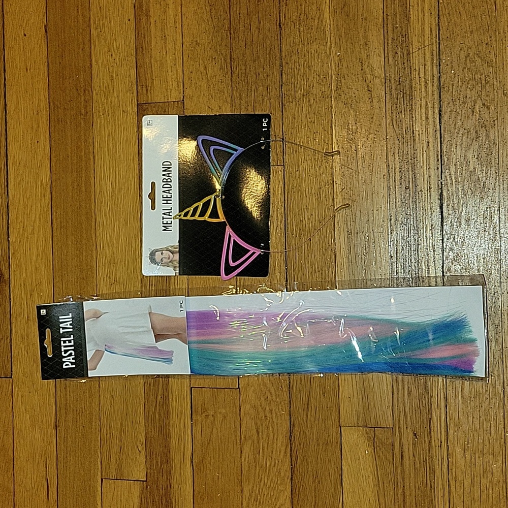 Unicorn Halloween costume set headband and tail